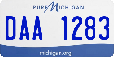 MI license plate DAA1283