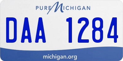 MI license plate DAA1284