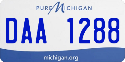 MI license plate DAA1288