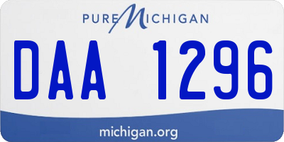 MI license plate DAA1296