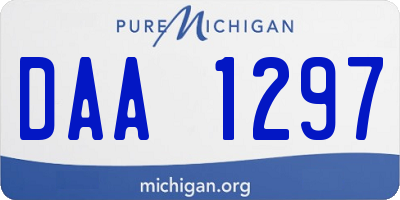 MI license plate DAA1297