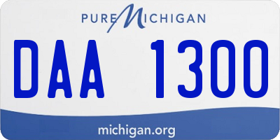 MI license plate DAA1300