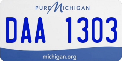 MI license plate DAA1303