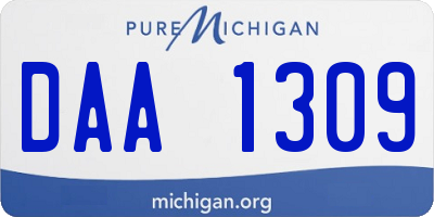 MI license plate DAA1309