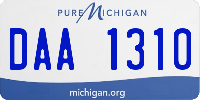 MI license plate DAA1310
