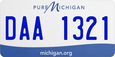 MI license plate DAA1321