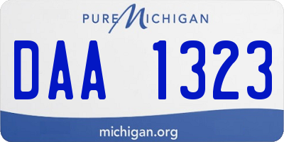 MI license plate DAA1323