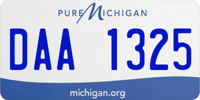 MI license plate DAA1325