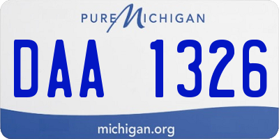 MI license plate DAA1326