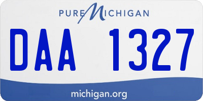 MI license plate DAA1327