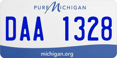 MI license plate DAA1328