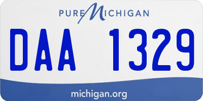 MI license plate DAA1329