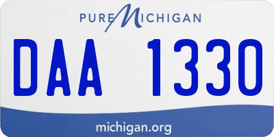 MI license plate DAA1330
