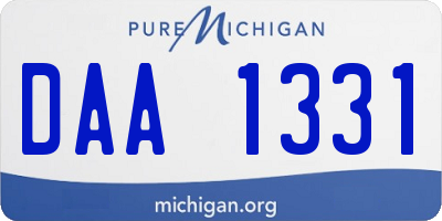 MI license plate DAA1331