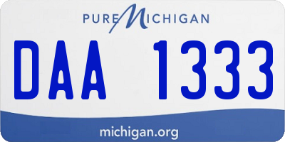 MI license plate DAA1333