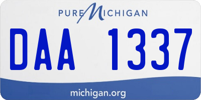 MI license plate DAA1337