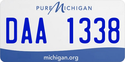 MI license plate DAA1338