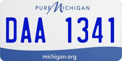 MI license plate DAA1341