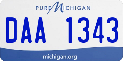 MI license plate DAA1343