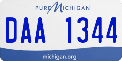 MI license plate DAA1344