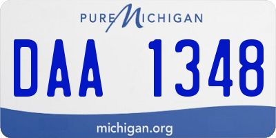 MI license plate DAA1348