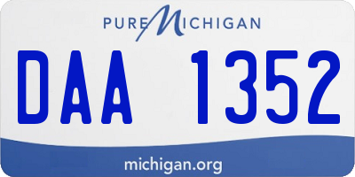 MI license plate DAA1352