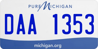 MI license plate DAA1353