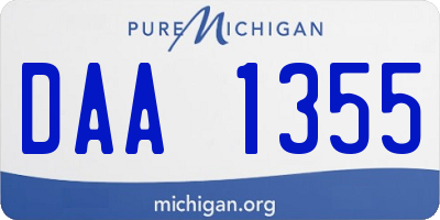 MI license plate DAA1355