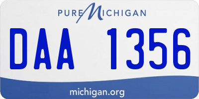 MI license plate DAA1356