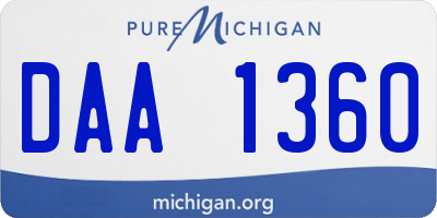 MI license plate DAA1360