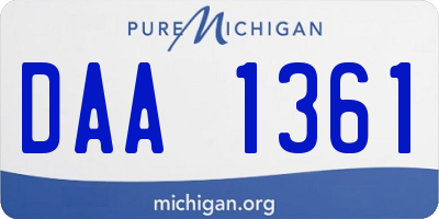 MI license plate DAA1361