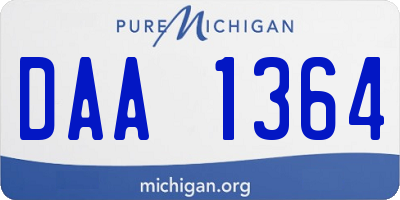 MI license plate DAA1364