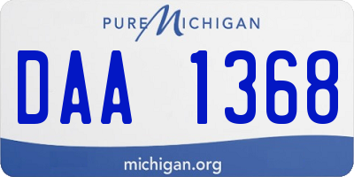 MI license plate DAA1368