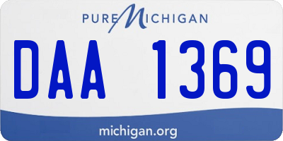 MI license plate DAA1369