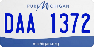 MI license plate DAA1372