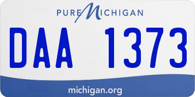 MI license plate DAA1373