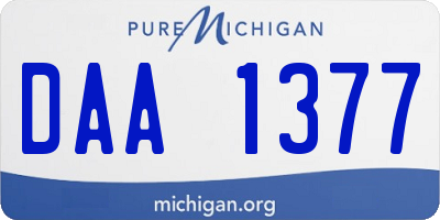 MI license plate DAA1377