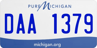 MI license plate DAA1379