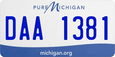 MI license plate DAA1381