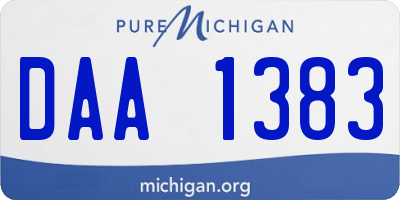 MI license plate DAA1383