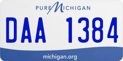 MI license plate DAA1384