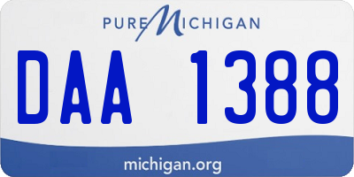 MI license plate DAA1388