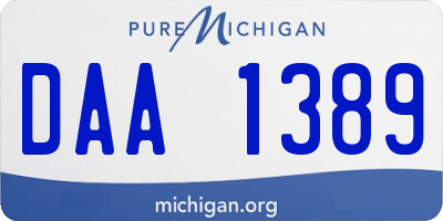 MI license plate DAA1389