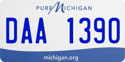 MI license plate DAA1390