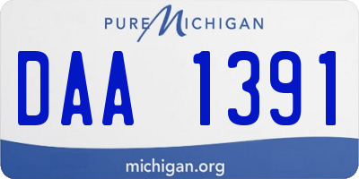 MI license plate DAA1391