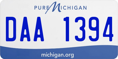 MI license plate DAA1394