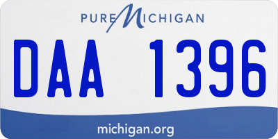 MI license plate DAA1396