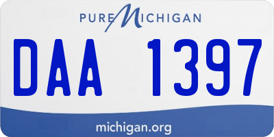 MI license plate DAA1397