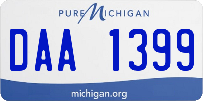 MI license plate DAA1399