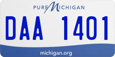 MI license plate DAA1401